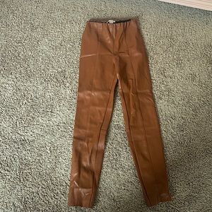 H&M Brown Faux Leather Leggings